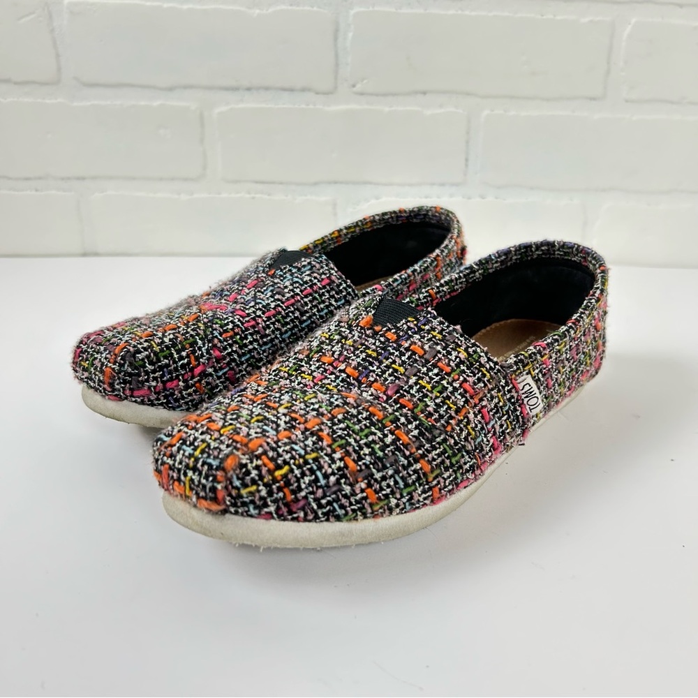 Tom’s Classic Black Pink Mix Boucle Shoes